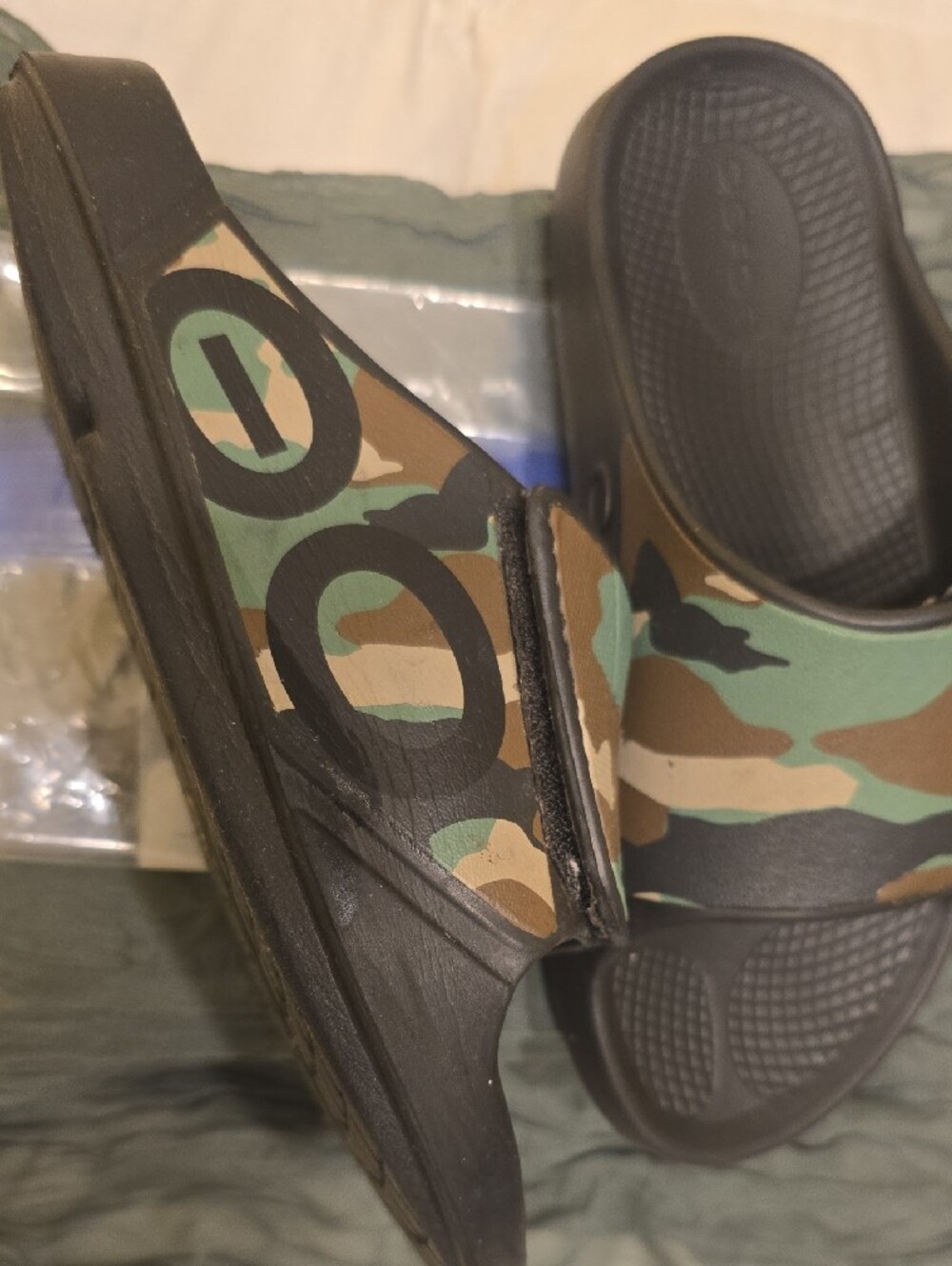 Oofos Camouflage Slide Sandals - Camo Green - Picture 2 of 4
